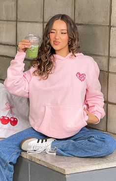 Pink Bubble Hoodie

How to style:
Snuggle up in our beginning pink lovey bubble hoodie. Perfect for chilly mornings on campus, pair it with your favourite jeans (), comfy sneakers () and your favourite earrings ()!

Features:


  
 * Mid weight material 
 * Fleece back to keep you extra warm 
 * Long sleeves 
 * Ribbed sleeve cuffs and bottom hem  
 * Pull on design 
 * Oversized fit 
 * Front pockets 
 * Hooded style 
 * Stretch material 
 * Pink front & back printed logo Cute Oversized Hoodies Pink, Pink Relaxed Fit Hoodie With Drawstring, Playful Long Sleeve Pink Hoodie, Oversized Pink Hooded Sweatshirt, Playful Pink Hooded Hoodie, Farmers Market Outfit, Prom Midi Dress, Sweater Crop, Crop Top Sweater