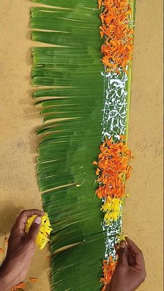 Banana Leaf Doorwall Decoration Idea #shorts #pooja #flowerarrangement #hangingdecoration #diy Haldi Decoration With Banana Leaves, Banana Leaves Decoration Pooja, Banana Leaves Backdrop, Banana Leaf Decoration For Pooja, Diwali Lakshmi Pooja Decoration Ideas, Toranam Designs, Lakshmi Pooja Decoration Ideas