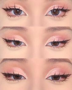 Short Bangs Aesthetic, Cute Makeup Looks Aesthetic, Make Up Styles, K Pop Makeup, Makeup Asia, Makeup Ulzzang, Bentuk Alis