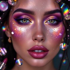 Prismatic #Beauty Portrait: Stunning #editorial beauty portrait showcasing vibrant #purple eyeshadow and sparkling accents, enhanced with prismatic lighting and #metallic elements #editorial #beauty #purple #sparkles #prismatic #aiart #aiphoto #stockcake ⬇️ Download and 📝 Prompt 👉 https://stockcake.com/i/prismatic-beauty-portrait_1646351_1193924