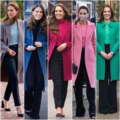 four pictures of the same woman in different outfits