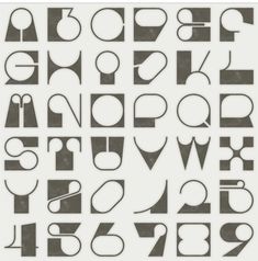 the letters and numbers are made up of different shapes, sizes and font options for each letter