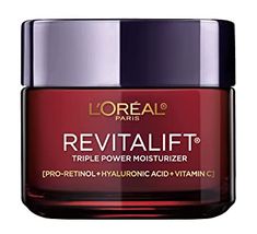 L’Oreal Paris Skincare Revitalift Triple Power AntiAging Face Moisturizer with Pro Retinol, Hyaluronic Acid & Vitamin C to reduce wrinkles, firm and brighten skin, Cream, 2.55 Ounce (Pack of 1) Fragrance Free Moisturizer, Retinol Face Cream, Best Moisturizer, L Oreal, Best Face Products