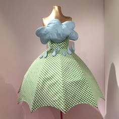 an umbrella that is on display in a room