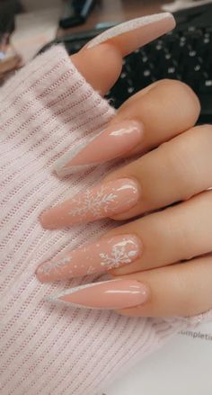 Unghie Nail Art, Winter Nails Acrylic, Christmas Gel Nails, Blush Nails, Fall Acrylic Nails, Nails Christmas, Acrylic Nails Coffin Short, Winter Nail, Short Acrylic Nails Designs