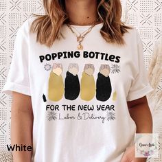 Will you be poppin baby bottles this new year? Get these great shirts to celebrate the new year 2023!  Do you want 10% OFF? Subscribe to our newsletter:  bit.ly/3GJFjo6 Unisex Shirts Material: 100% airlume combed and ringspun cotton. Fiber content may vary for different colors. We Don't Accept Returns Or Exchanges.  Care instructions: Machine Wash On Cold How to order: 1. Choose colors for shirts 2. Look at the size chart for measurements of the shirt so may choose the best size for you. 3. Add to cart and then purchase. Why you should buy from us? We are a small business located in USA and we are dedicated to creating gifts and designs that will be cherished forever while upholding the best customer service. New Year Shirts, L And D Nurse, Poppin Bottles, Labor And Delivery Nurse, New Year Shirt, Delivery Nurse, New Years Shirts, Labor And Delivery, Nicu Nurse