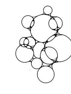 a black and white drawing of circles in the shape of a ball on a white background