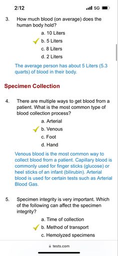 an info sheet describing the different types of blood