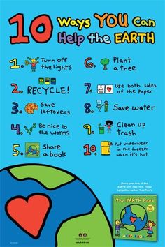 a poster with the words 10 ways you can help the earth