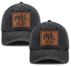 PRICES MAY VARY. Mr Mrs Gifts: Mr and Mrs Hats Leather Patch Embroidered With Lettering "Mr Est 2024 &Mrs Est 2024" Logo on the Front, Funny Wedding Hats for Women and Men. Made of 100 Percent Cotton. Whether Just Married Or Celebrating Your Marriage, This Wedding Accessories Baseball Cap Couple Set Are Perfect for Newlywed Honeymoons, Wedding Gifts for Bride and Groom, Bridal Gifts For Bride To Be, Or Simply a Gift for You and Your Wifey / Hubby. They Are Great Keepsakes To Wear on Anniversarie Gifts For Bride To Be, Bridal Gifts For Bride, Gifts For Bride And Groom, Mrs Gifts, Married Couple Gifts, 2024 Logo, Wedding Gifts For Newlyweds, Wedding Gifts For Bride And Groom, Couples Gifts