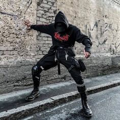 Tech Wear Aesthetic, Techwear Hoodie, Techno Outfit, Cyberpunk Techwear, Techno Fashion