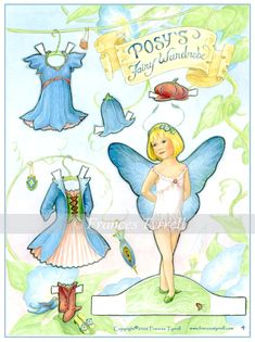 Fairy Wardrobe, Flower Outfits, Guys And Dolls, Cloth Flowers, Fairy Parties, Vintage Paper Dolls, Pink Petals, Doll Shop