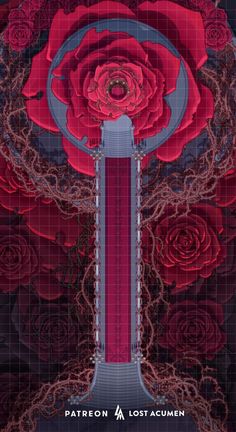 a poster with red roses on it and the words patreon al lostacumenn