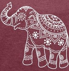 an elephant with intricate patterns on it's body is shown in this graphic design