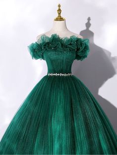 Prom Dress Green, Green Ball Gown, Sweet 16 Dress, Green Tulle, 16 Dress, Corset Dress Prom, Long Prom Gowns, Graduation Dresses, فستان سهرة