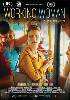 a movie poster for working woman with people standing around and looking at each other's faces