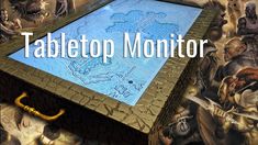 the tabletop monitor is surrounded by monsters