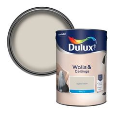 duluxx wall and ceiling paint, matte white with light grey interior finish