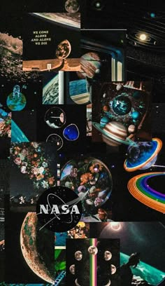 collage of nasa images with earth and space in the background