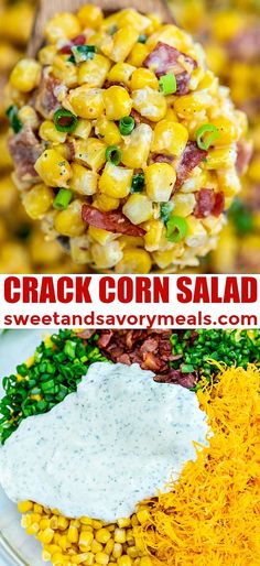 corn salad with ranch dressing on the side