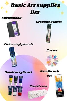 the basic art supplies list for kids