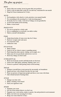 Habit List Ideas, Future Goals Lifestyle List, Productive To Do List Ideas Aesthetic, Lifestyle Goals List, Vision List Ideas, Healing To Do List, Focus On Yourself List, Self Growth List, Spiritual To Do List