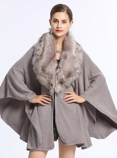 Gender:WomenMaterial:Imitation CashmereThickness:StandardClothing Length:LongLoose:TypeItem Type:CloakPattern:Solid colorSleeve Length:Long Poncho Winter, Fur Poncho, Poncho Crochet, Chic Outerwear, Faux Fur Wrap, Poncho Coat, Poncho Cardigan, Poncho Shawl, Knitted Cape