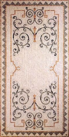 a large rug with an ornate design on it