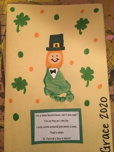 a st patrick's day card with an irish leprechaun on it