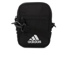 100% polyester construction, Adjustable and removable strap with approx. 25 inch strap drop, Large main compartment with zipper closure and internal slip pocket, External front pocket with zipper closure and external back slip pocket, Approx. 5 1/2 inch W x 7 inch H x 1 inch D, adidas® branding details | Adidas Must Have Festival Crossbody Mini Bag in Black Adidas Sling Bag Women, Adidas Nylon Sports Bag, Adidas Rectangular Shoulder Bag For Daily Use, Sports Shoulder Bag With Cell Phone Pocket, Functional Adidas Rectangular Bag, Adidas Functional Rectangular Bag, Adidas Rectangular Functional Bags, Functional Adidas Bags, Functional Rectangular Adidas Bags