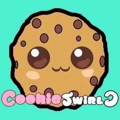 a cartoon cookie with chocolate chips on it