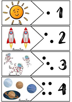 printable space themed worksheet for kids to practice counting