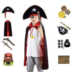 a little boy dressed up as a pirate