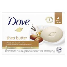 Dove Shea Butter, Dove Bar Soap, Vanilla Bars, Dove Bar, Dove Beauty Bar, Dove Soap, Dove Beauty, Gentle Skin Cleanser, Skin Cleanser