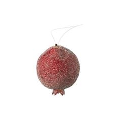 a red ornament hanging from a string