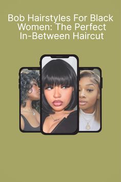 Get inspired by these elegant bob hairstyles designed to make black women look and feel fabulous. Short Bob, Hairstyles With Bangs, Hair Designs, Black Women Hairstyles, Bob Hairstyles