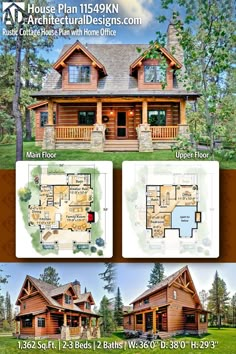 two story log home plans with lofts and open floor plan for the first level