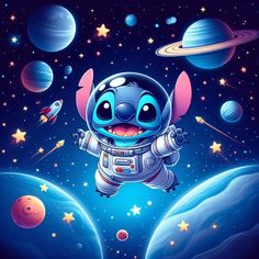 an image of a cartoon character floating in space