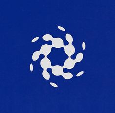 an image of a blue background with white circles in the center and one circle on the bottom