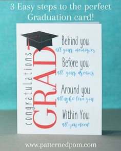 a graduation card with the words congratulations written on it