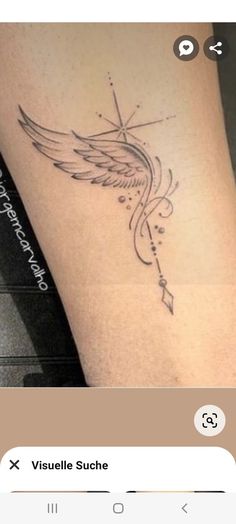 an image of a tattoo on someone's leg with the words visible above it