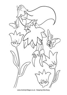 the little mermaid and her butterfly coloring page for kids to print out, color on