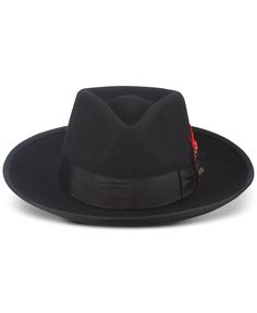 A big-brim classic with a pop of sophisticated color, this felt fedora from Dorfman Pacific is trimmed in a tonal ribbon and lined in satin. Felt Fedora, Big Boss, Hat Men, Hat For Man, Fragrance Gift Set, Vintage Hollywood, Brim Hat, Mens Gift Sets, Pump Sandals