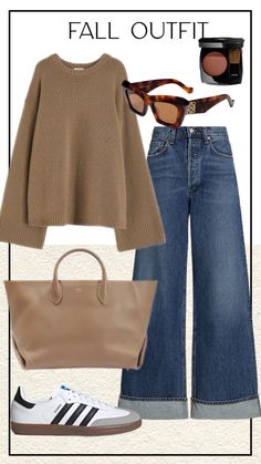 Cuffed Jeans Outfit, Looks Adidas, Wide Leg Jeans Outfit, Legs Outfit, Wide Leg Pants Outfit, Look Boho Chic, Jeans Outfit Winter, Jeans Outfit Fall, Mode Tips