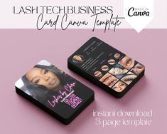 Lash Business Cards Ideas, Lash Tech Business Cards, Lash Business Cards, Business Card Diy, Instagram Business Card, Lash Ideas, 2024 Instagram, Lash Technician, Qr Code Business