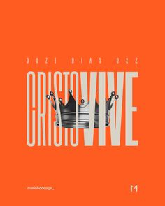 an orange background with the words crissovve and two crowns in white letters