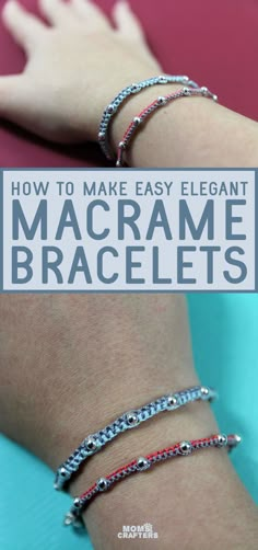 how to make easy elegant bracelets with macrame and red, white and blue beads