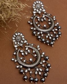 Meenakari Earrings, Locket Earrings, Black Lehenga