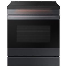 a black oven with the door open on an isolated white background for use in commercial projects