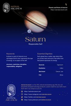 the saturn website is shown in blue and black, with an image of saturn on it